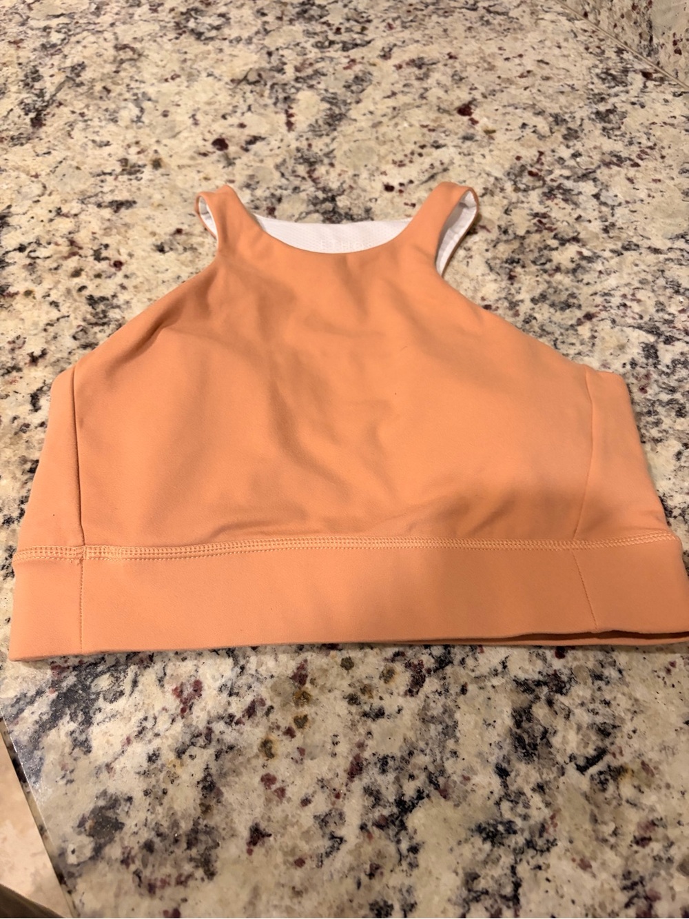 High-Neck Peach Crop Tank Top sports bra